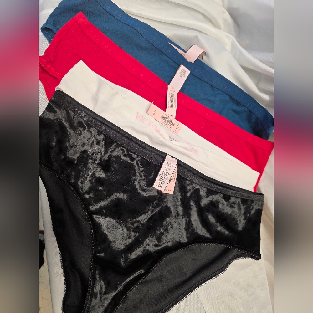Victoria's Secret Panty Collection - Black, White, Red, Blue